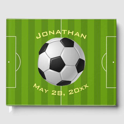 Soccer Design Guest Book Gastenboek (Voorkant)