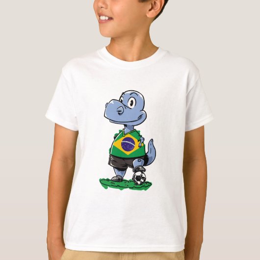 Soccer Dinosaur - Brazilië T-shirt (Voorkant)