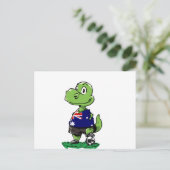 Soccer Dinosaur Player - Australië Briefkaart (Staand voorkant)