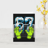 Soccer Drip 67 Six Seven Funny Gen Alpha Meme Desi Kaart (Gele Bloem)