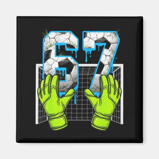 Soccer Drip 67 Six Seven Funny Gen Alpha Meme Desi Magneet (Voorkant)