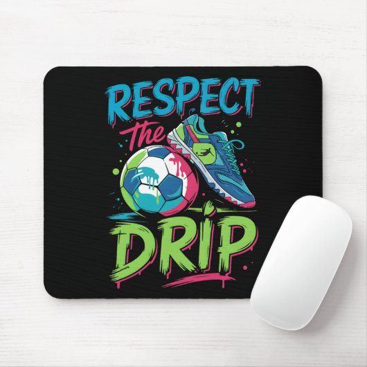 Soccer Drip Melting Ice Cream Respect The Drip Boy Muismat (Met muis)