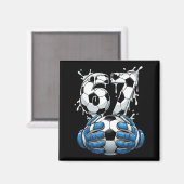 Soccer Drip Number 67 Boys Soccer Goalkeeper 67  Magneet (Voorkant / Achterkant)