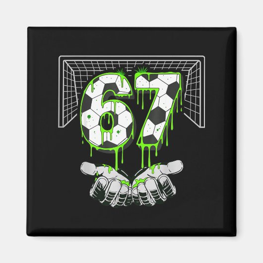 Soccer Drip Number 67 Boys Soccer Player 67 Footba Magneet (Voorkant)