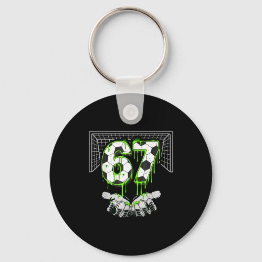 Soccer Drip Number 67 Boys Soccer Player 67 Footba Sleutelhanger (Voorkant)