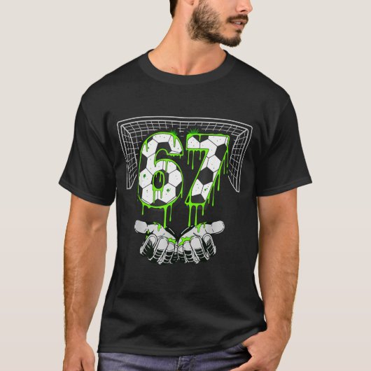 Soccer Drip Number 67 Boys Soccer Player 67 Footba T-shirt (Voorkant)