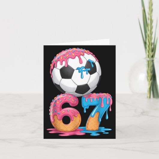Soccer Drip Number 67 Boys Soccer Player 67  Kaart (Voorkant)