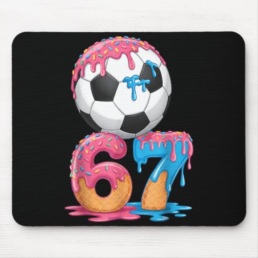Soccer Drip Number 67 Boys Soccer Player 67 Muismat (Voorkant)