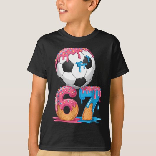 Soccer Drip Number 67 Boys Soccer Player 67  T-shirt (Voorkant)