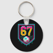 Soccer Drip Number 67 Soccer Player  Sleutelhanger (Voorkant)
