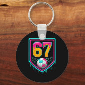 Soccer Drip Number 67 Soccer Player  Sleutelhanger (Voorkant)