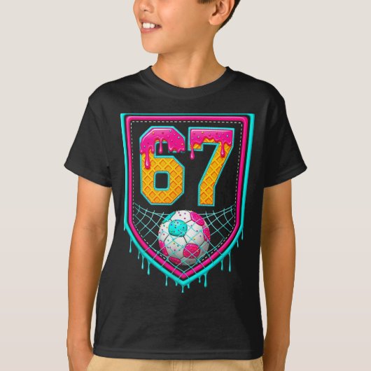 Soccer Drip Number 67 Soccer Player  T-shirt (Voorkant)