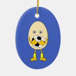 Soccer Egghead Keramisch Ornament