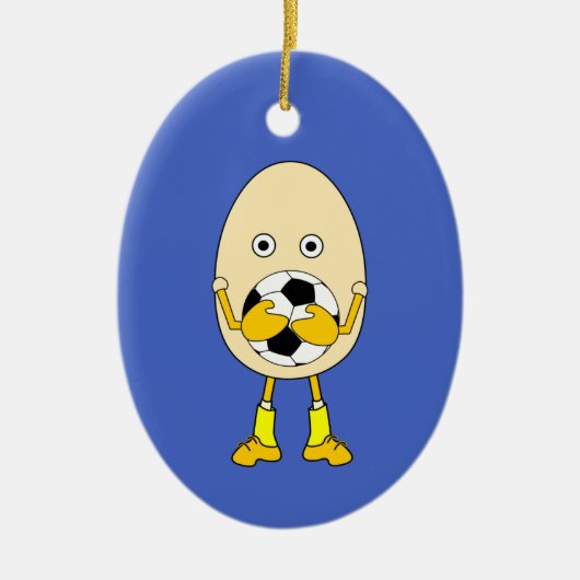 Soccer Egghead Keramisch Ornament (Voorkant)