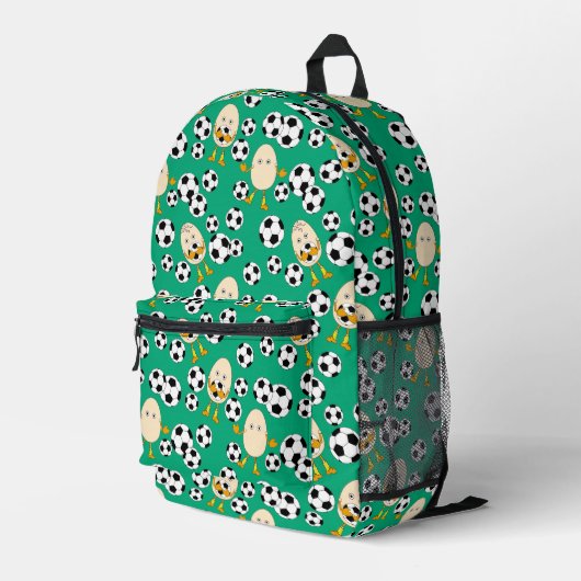 Soccer Egghead Pattern Bedrukte Rugzak (Achterkant Hoek Rechts)