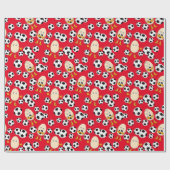 Soccer Egghead Pattern Cadeaupapier (Vlak)