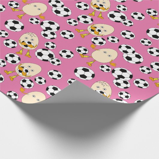 Soccer Egghead Pattern Cadeaupapier (Hoek)