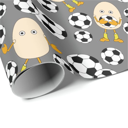 Soccer Egghead Pattern Cadeaupapier (Rol Hoek)
