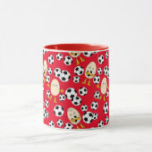 Soccer Egghead Pattern Coffee Mok (Midden)
