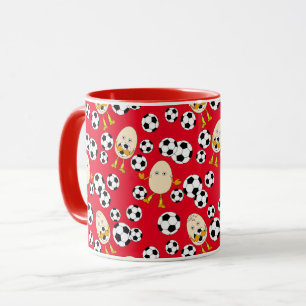 Soccer Egghead Pattern Coffee Mok