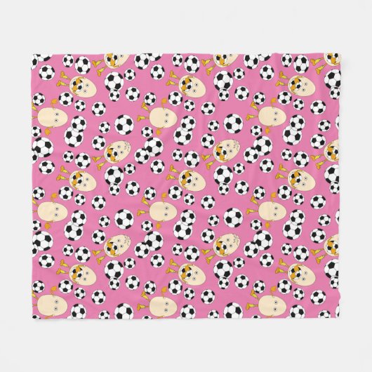 Soccer Egghead Pattern Fleece Deken (Voorkant (Horizontaal))