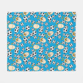 Soccer Egghead Pattern Fleece Deken (Voorkant (Horizontaal))