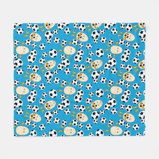 Soccer Egghead Pattern Fleece Deken (Voorkant (Horizontaal))