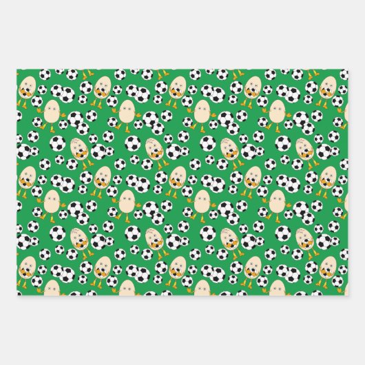 Soccer Egghead Pattern Inpakpapier Vel (Voorkant 3)