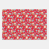 Soccer Egghead Pattern Inpakpapier Vel (Voorkant 2)