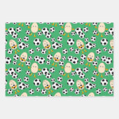 Soccer Egghead Pattern Inpakpapier Vel (Voorkant 3)