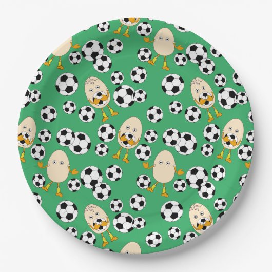 Soccer Egghead Pattern Papieren Bordje (Voorkant)