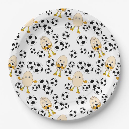 Soccer Egghead Pattern Papieren Bordje (Voorkant)