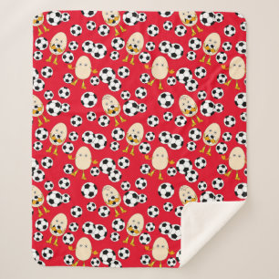 Soccer Egghead Pattern Sherpa Deken