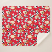 Soccer Egghead Pattern Sherpa Deken (Voorkant (horizontaal))