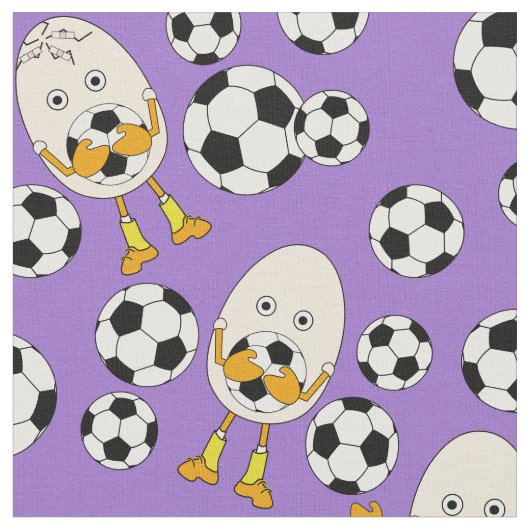 Soccer Egghead Pattern Stof (Close Up)