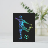 Soccer Elements Scorer Soccer Player Briefkaart (Staand voorkant)