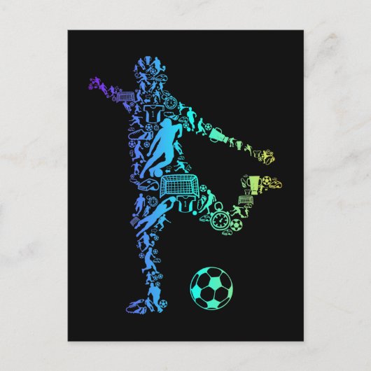 Soccer Elements Scorer Soccer Player Briefkaart (Voorkant)