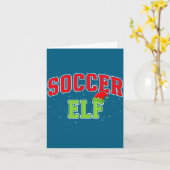 Soccer Elf Christmas Family Matching Group Xmas  Kaart (Gele Bloem)