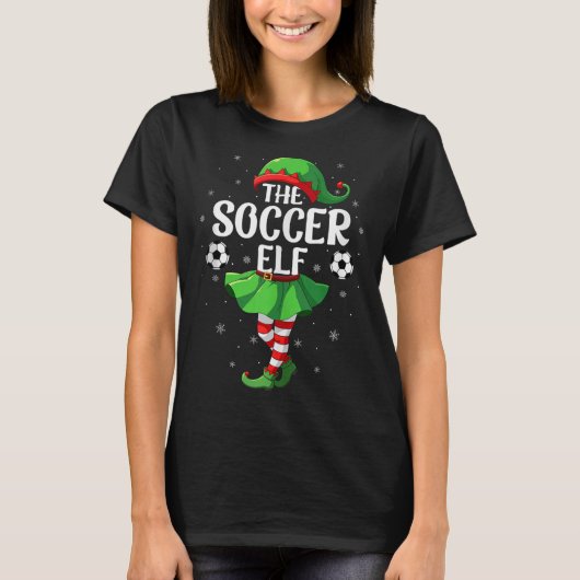 Soccer Elf Christmas Girls Women Elf Squad Xmas Fa T-shirt (Voorkant)