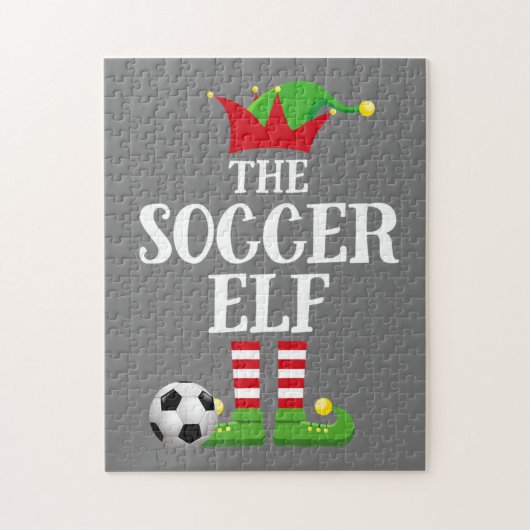 Soccer Elf Family Matching Kerstgroep Elf Legpuzzel (Verticaal)