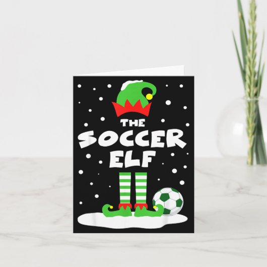 Soccer Elf Matching Group Family Holiday Christmas Kaart (Voorkant)
