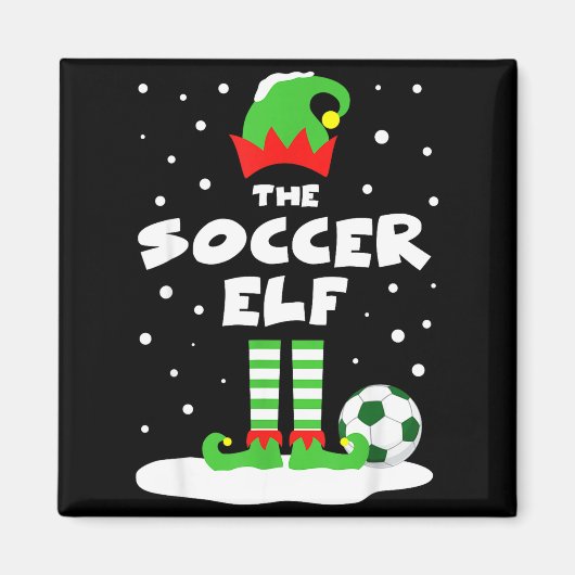 Soccer Elf Matching Group Family Holiday Christmas Magneet (Voorkant)