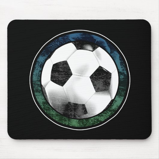 Soccer Emblem Blue Green Mousepad Muismat (Voorkant)