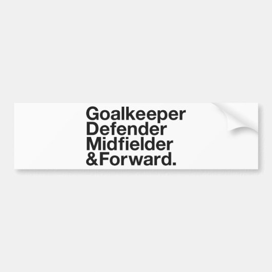 SOCCER Fan Bumpersticker (Voorkant)