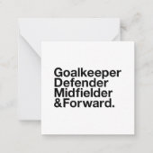 SOCCER Fan Notitiekaartje (Voorkant)