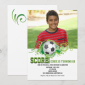Soccer Fan Photo Invitation Kaart (Voorkant / Achterkant)