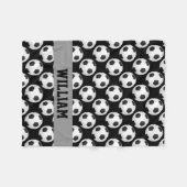 Soccer Fan Sports Persoonlijke naam Zwart wit Fleece Deken (Voorkant (Horizontaal))