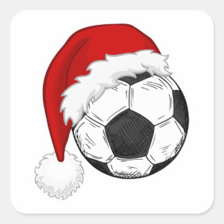 Soccer fans Christmas shirt design Soccer players Vierkante Sticker