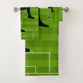 Soccer Field Design Towel Set Bad Handdoek