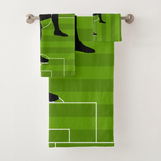 Soccer Field Design Towel Set Bad Handdoek (Insitu)